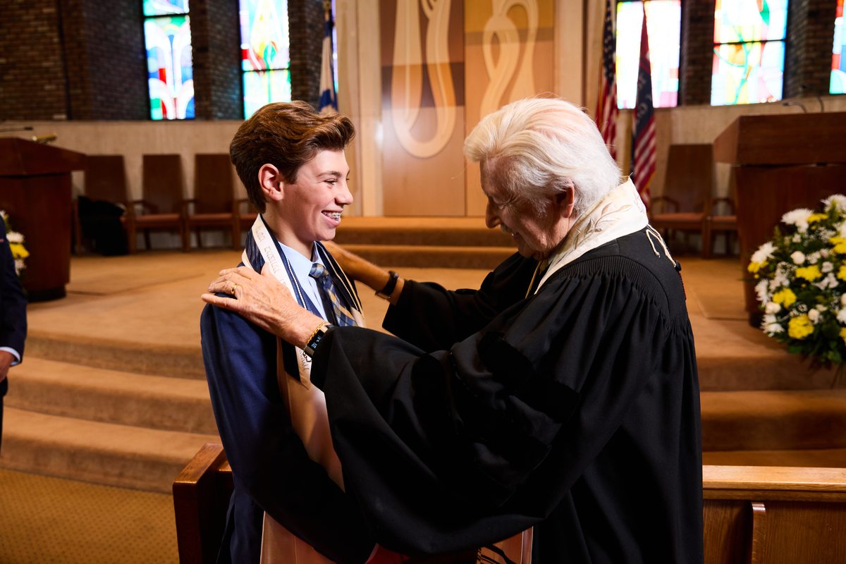 Bar mitzvah ceremony moment
