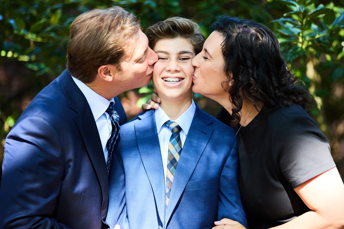 Family celebrating at bar mitzvah